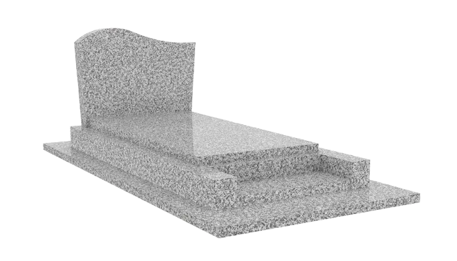 Monument funéraire classique pour tombe individuelle en granite gris moucheté